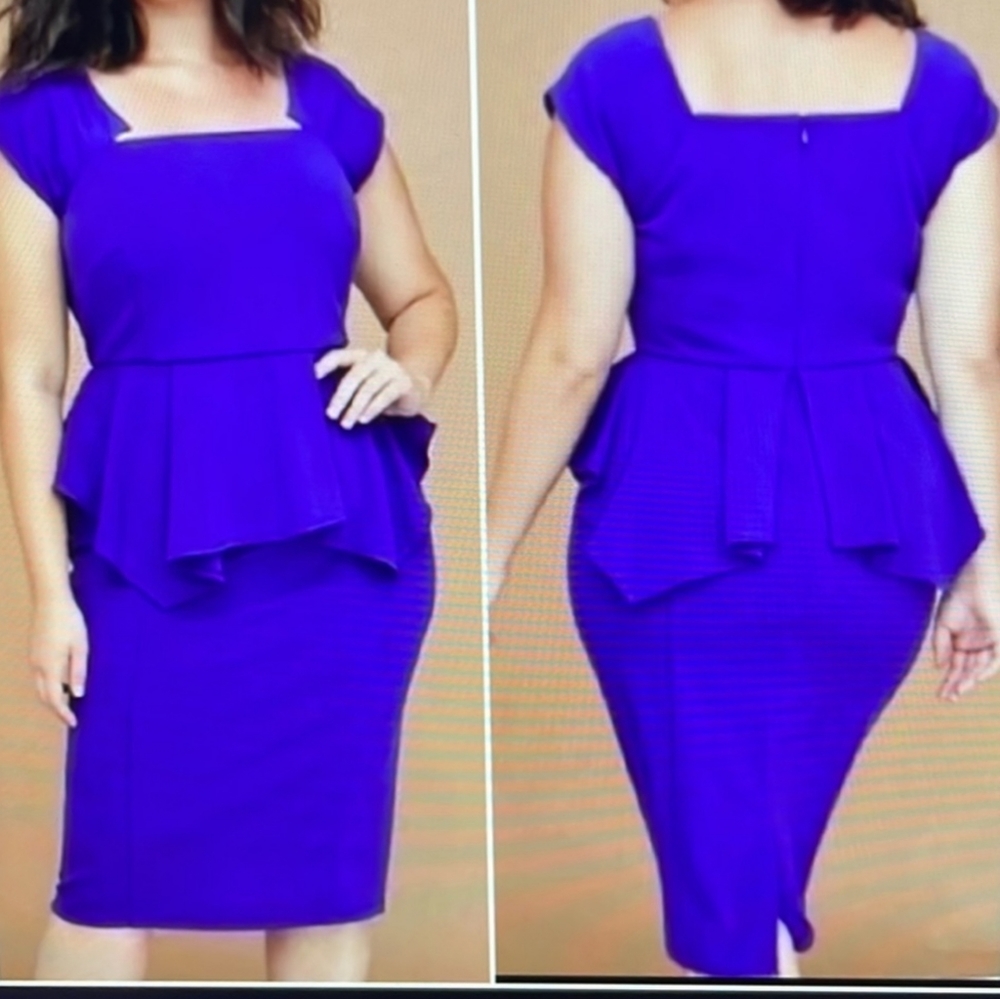 Lane Bryant Royal blue peplum dress size 22